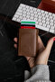 Rfid Protected Women's Tan Automatic Mechanism Anti-Theft Card Holder Wallet with Money Compartment
