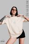 Women's Crew Neck Colorful Floral Letter a Printed Cotton Oversize Short Sleeve T-Shirt - 2
