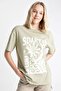 Oversize Wide Fit Crew Neck Printed Short Sleeve T-Shirt D1984Ax24Sm