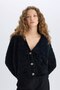 Oversized V-Neck Knitwear Cardigan K7886Azns - 4