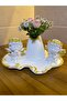 Angelic Gold-Detail Four-Piece Decorative Set with Vase
