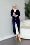 Long Cold Rope Cardigan Navy Blue