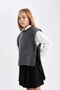 Crew Neck Plain Knitwear Sweater for Girls C9660A824Wn - 4