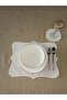 12-Piece Ecru Color Set, 6 Presentation Plates, American Service/Soup Plates & 6 Napkins, Suitable for Etamin Processing - 2