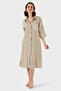 Regular Fit Three Quarter Sleeve Midi Linen Dress Dress 6689687 - 7