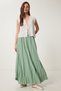 Women's Green Wrinkled Effect Summer Flared Woven Skirt Dd01347 - 2
