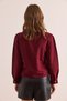 Women's Burgundy Button Detailed Six Oval Crop Shirt Gml- 19001315 - 6