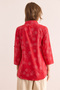 Women's Ivy Red Linen Shirt with Folded Sleeves GML-19000825 - 2