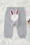 Gray Melange Baby Girl Rabbit Printed Knitted Leggings/Sweatpants Tkdss25Ta00018