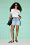 Mavi More Sustainable Yüksek Bel Mini Denim Şort Etek TWOSS25SR00079 - 2