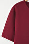 Burgundy Button Asymmetrical Closure Knitwear Blouse Tbbss25Af00071 - 7