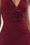 Bordo Gül Detaylı Örme Maxi Şık Abiye Gece Mezuniyet Elbisesi TPRSS25AE00180 - 7