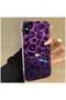 Apple iPhone XS Compatible Case Zebana Luxe Leopard Silicone Case Purple - 3
