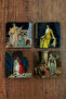 Natural Stone Coasters - Osman Hamdi Bey Works Printed 10X10Cm Stone Coasters