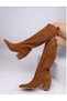 Semafre Women's Western Cowboy Heeled Summer Boots P103-Brown - 4