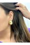Special Series Curved Oval Earrings (Brass Plated) Silver - 3