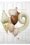Retro Ice Cream Themed Balloon Set - Retro Ice Cream - Brown Heart Foil Balloon - Cream Number Age
