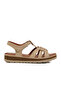 Beige Velcro Women's Sandals 492127   Z