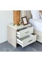 Barney Night Stand Multifunctional Bedside Table-Beige/Brown L55xW40xH54cm - 2