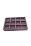 Domestic Production Small Size Suede Fabric Lilac Color 12 Compartment Jewelry Display Drawer Stand - 2