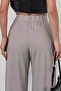 Women's Emma Coating Buttoned High Waist High Waist Back Elasticated Spaghetti Leg Fabric Palazzo Pants - 4