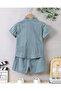 Unisex Double Layer Muslin Fabric Baby Child Bottom Top Set - 2