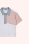 Baby Boy Contrast Color Detailed Blue Polo Neck T-Shirt - 2