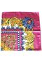 Authentic Floral Patterned Satin Pink Scarf |   90X90 - 2