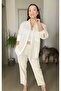 Oversize Linen Textured Shirt with Six Tassels - 6
