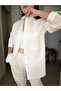 Oversize Linen Textured Shirt with Six Tassels - 3