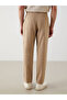 Beige Standard Fit Linen Blend Men's Chino Trousers - 4