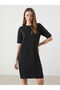 Lcwaikiki Classic Black Crew Neck Knitwear Dress - 2