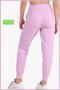 Women's Curve Tracksuit Bottom Lilac Jogger Diving Fabric High Waist Double Pocket Joggers 1061 - 2