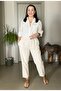 Elastic Waist Pleated Carrot Model Ankle Length Cotton Linen Soft Textured Slim Pants - 7