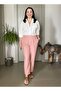 Elastic Waist Pleated Carrot Model Ankle Length Cotton Linen Soft Textured Slim Pants - 2