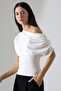 One Shoulder Pleated Blouse - 7