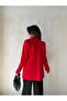 Red Double Breasted Collar Buttoned Blazer Jacket - 2