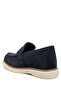Men's Navy Blue Genuine Suede Loafers - 2