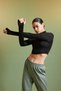 Fit Slim Fit Slim Fit Mock Neck Zipper Cropped Long Sleeve T-Shirt W0343Az24Sp - 3
