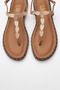 Marea Tan Genuine Leather Flip Flop Gold Buckle Women's Sandals - 2