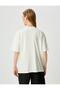 Beige Oversized Printed T-Shirt - 4