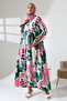 Women's Modal Woven Patterned Pink Hijab Dress - 7