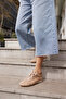 Anna Women Beige Suet Lace up Sneaker - 6