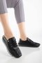 Inside and Outside Genuine Leather Orthopedic Comfort Rubber Lace Mother's Shoes - 3