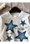 Summer Casual Short Sleeve T-Shirt for Women, Star and Alphabet Printed,,100%, Knitted Fabric - 5