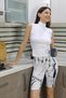 Fashion Line Women Micro Patterned Knee Leggings White 5922 - 3