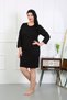 Fashion Line Women's Plus Size Combed Cotton Nightgown Home Dress Black 12506 - 4
