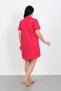 Fashion Line Large Size Combed Cotton Buttoned Fuchsia Tunic Nightgown 1025 - 3