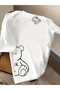 Casual Crew Neck T-Shirt for Women, Cartoon Bear Print, Polyester Blend