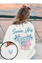 Summer Breeze Printed Off-Shoulder T-Shirt, Short Sleeve Casual Top with Lapel Detail, for Spring and Summer - 3